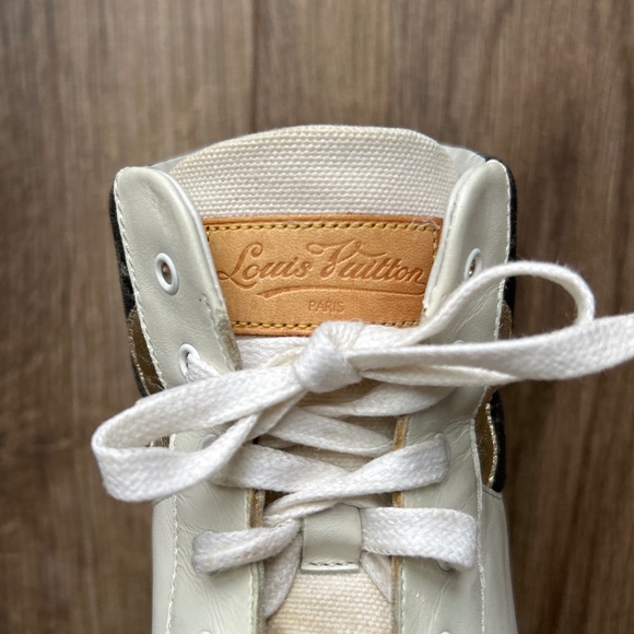 Louis Vuitton Black Denim + Leather High Top Sneakers | 38 - Picture 16 of 16